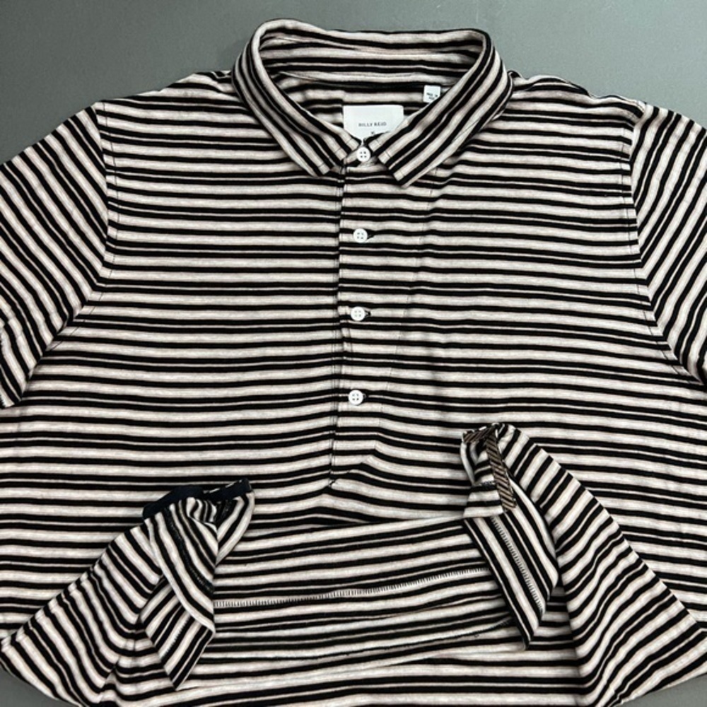 BILLY REID Striped Polo Pastel Luxury Designer Streetwear Tee Shirt - Picture 4 of 7